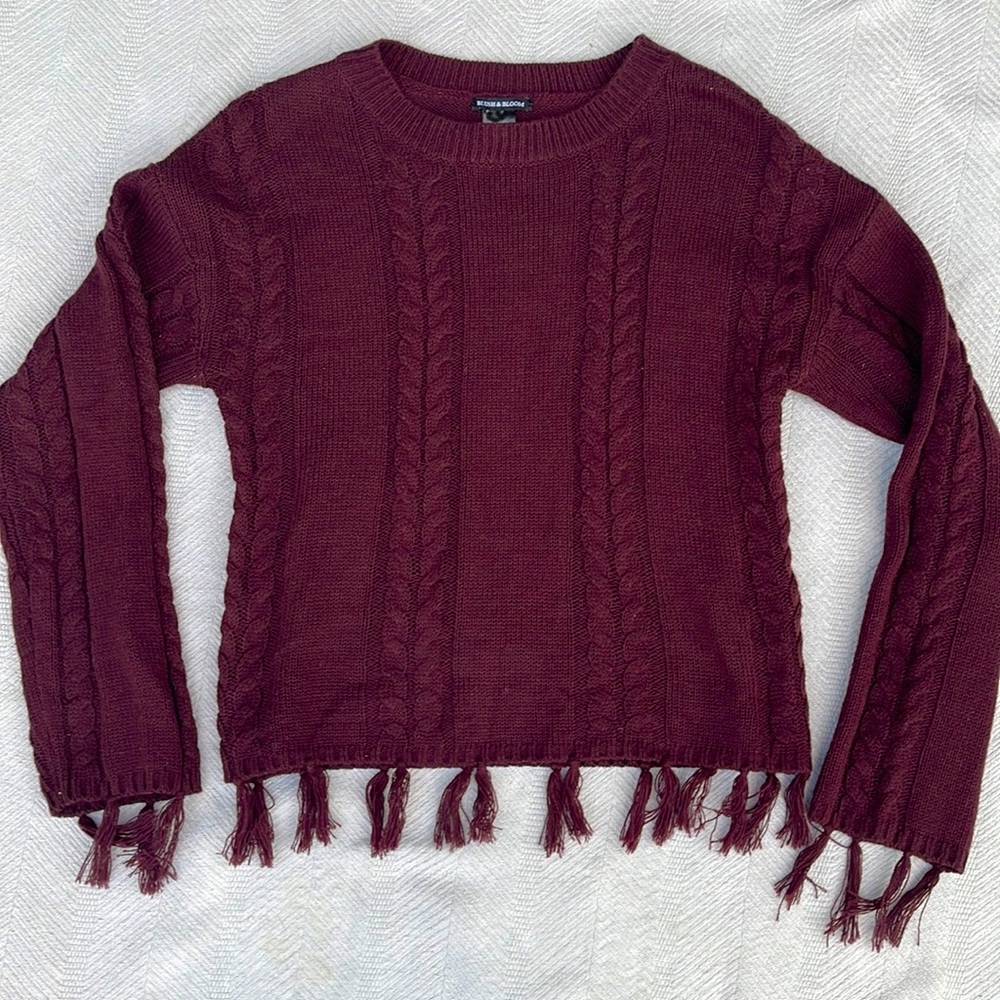 Blush & Bloom fringe sweater